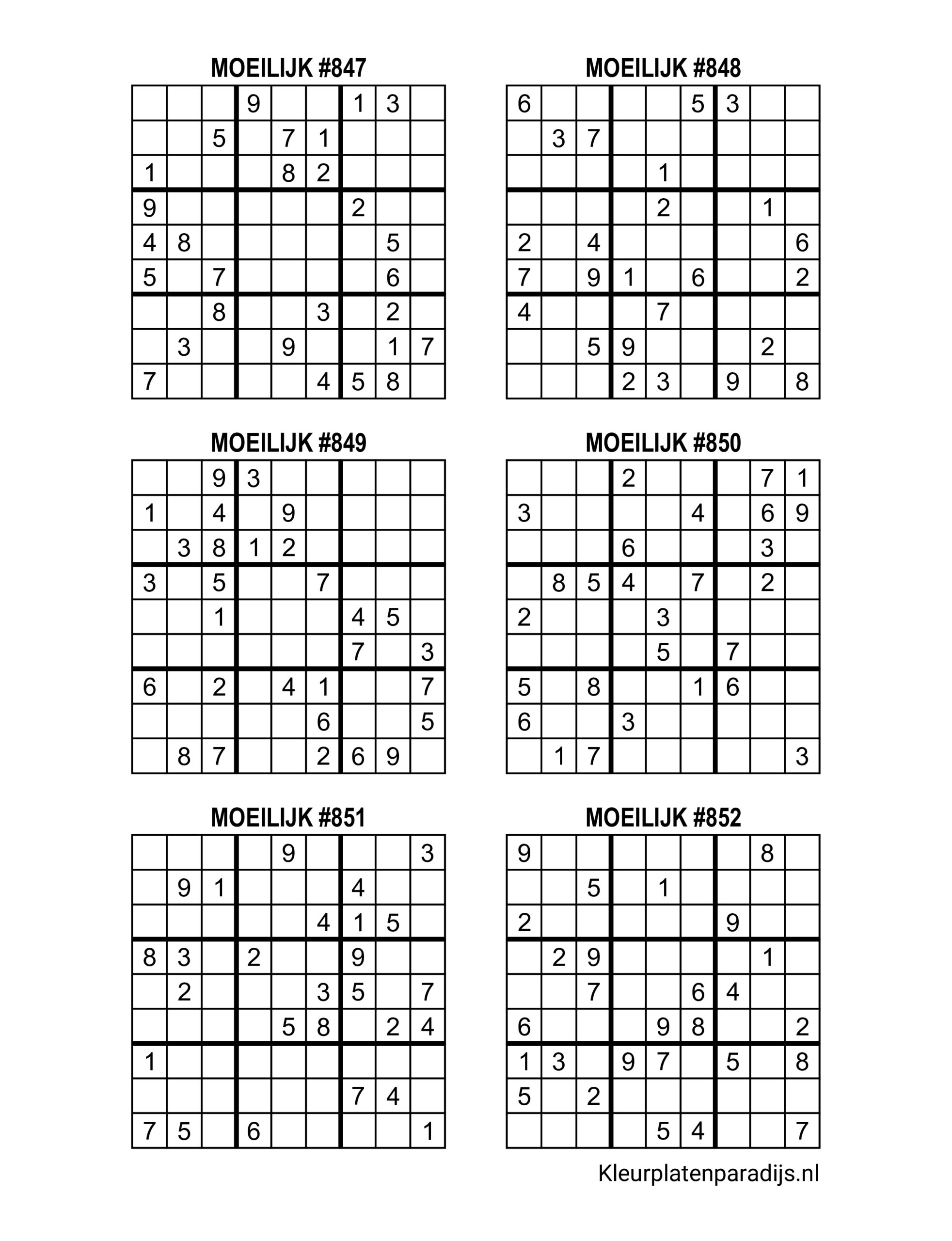 Sudoku Moeilijk 2 4