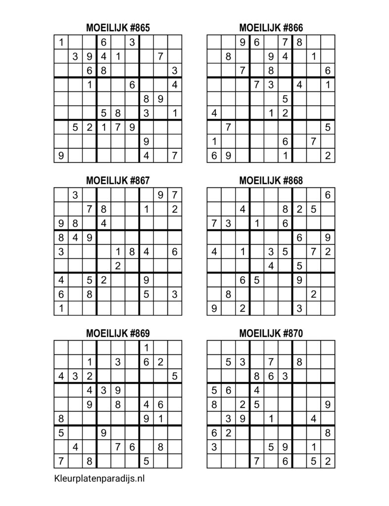 Sudoku Moeilijk 5 3