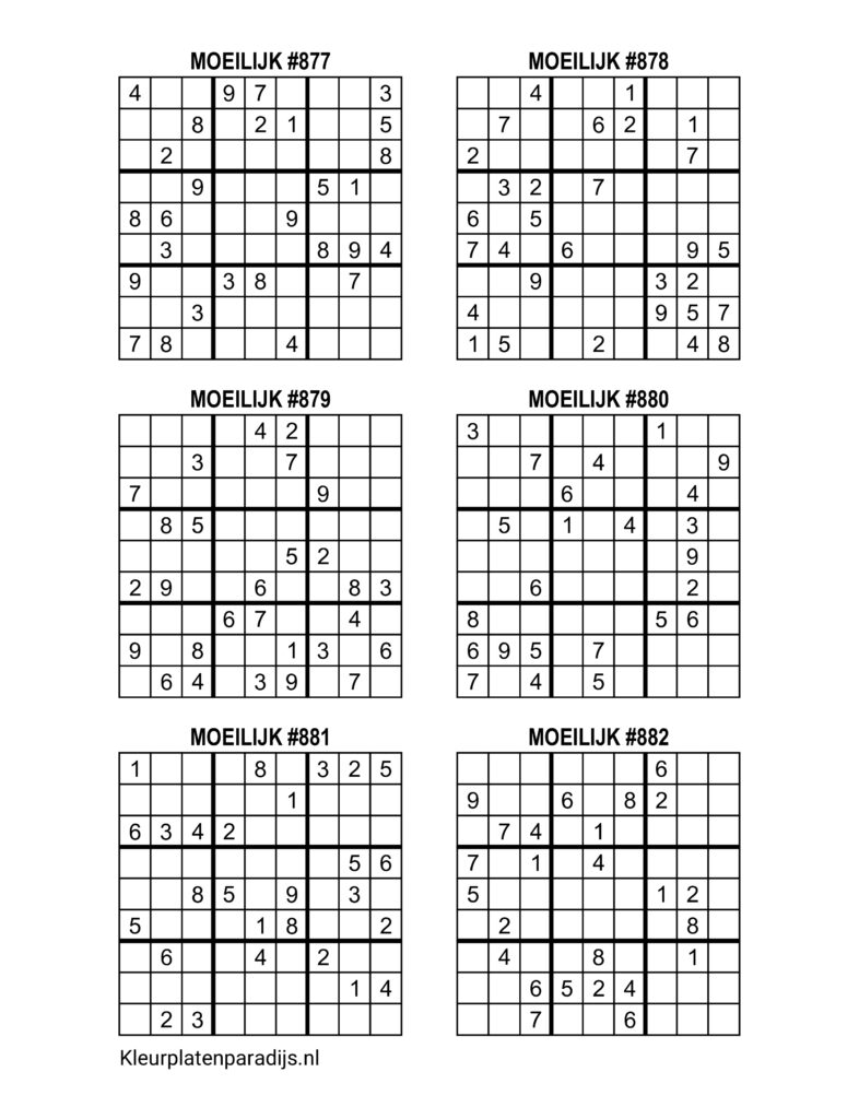 Sudoku Moeilijk 7 3