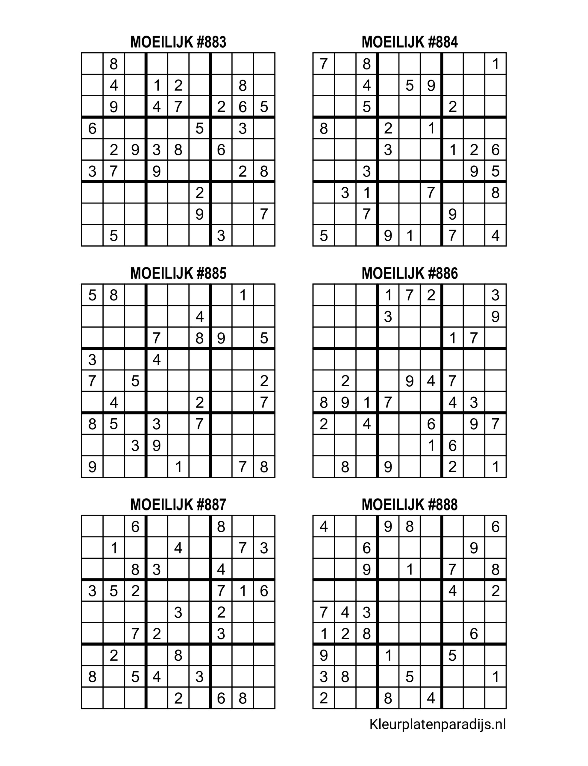 Sudoku Moeilijk 8 3
