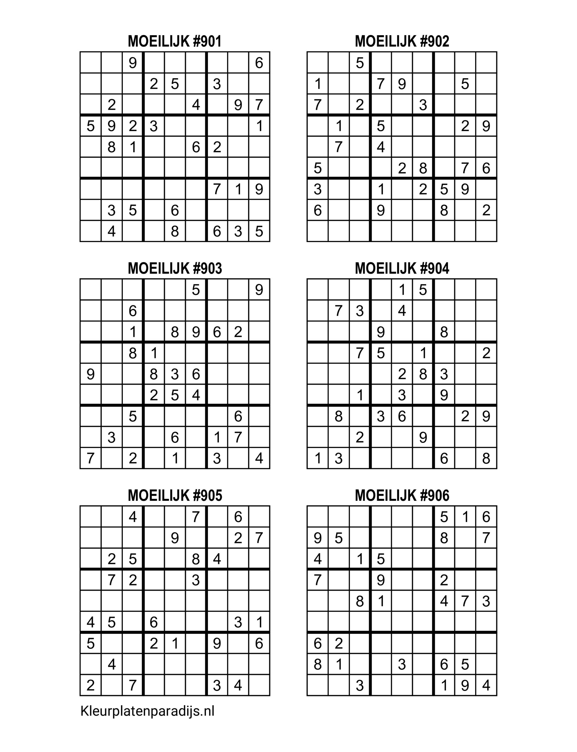 Sudoku Moeilijk 11 2