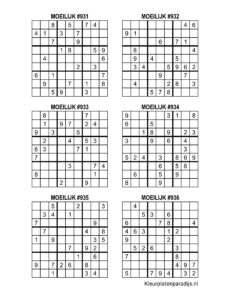 Sudoku Moeilijk 16 1