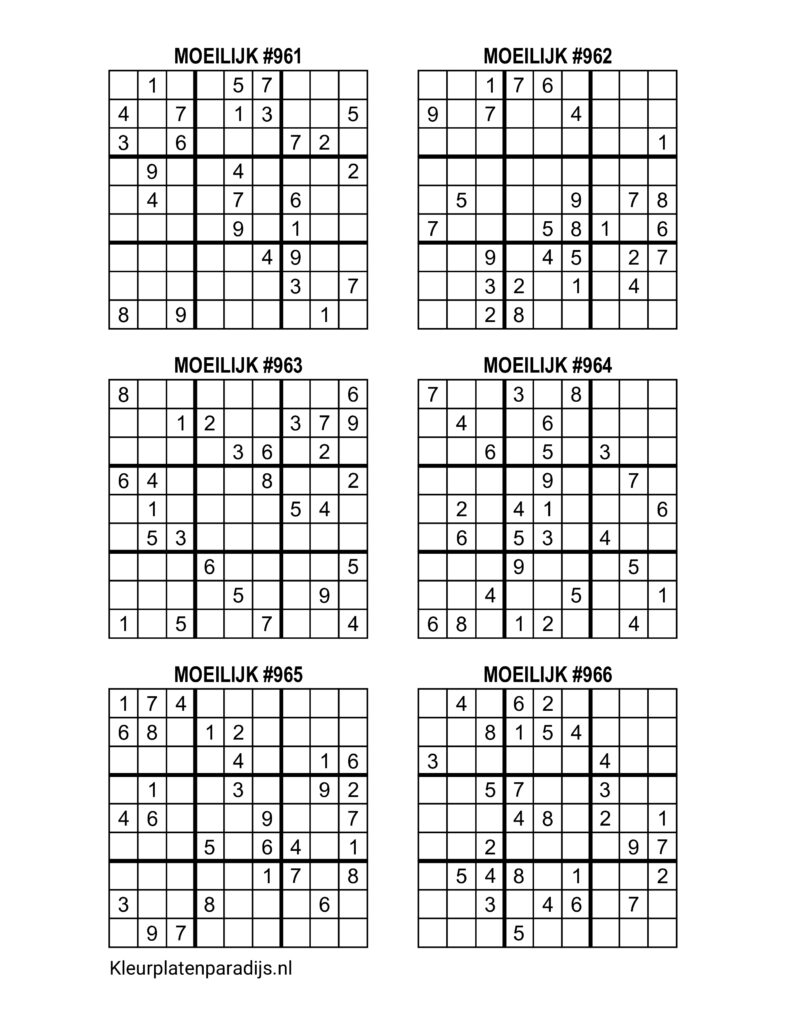 Sudoku Moeilijk 21