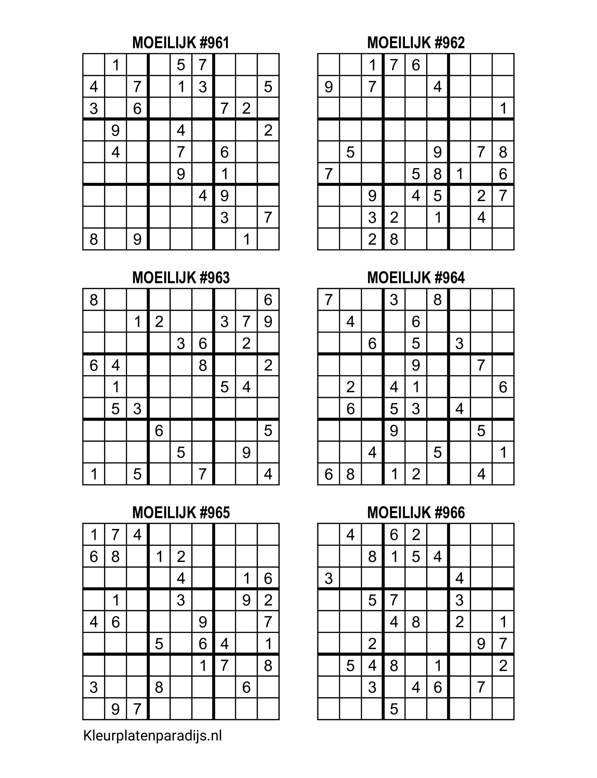 Sudoku Moeilijk 21