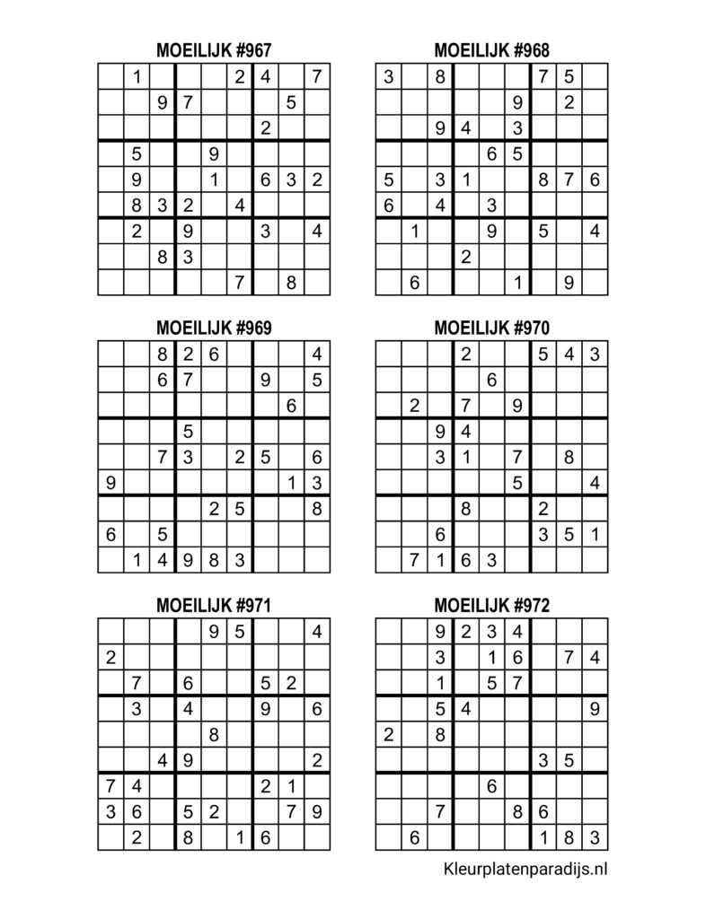 Sudoku Moeilijk 22