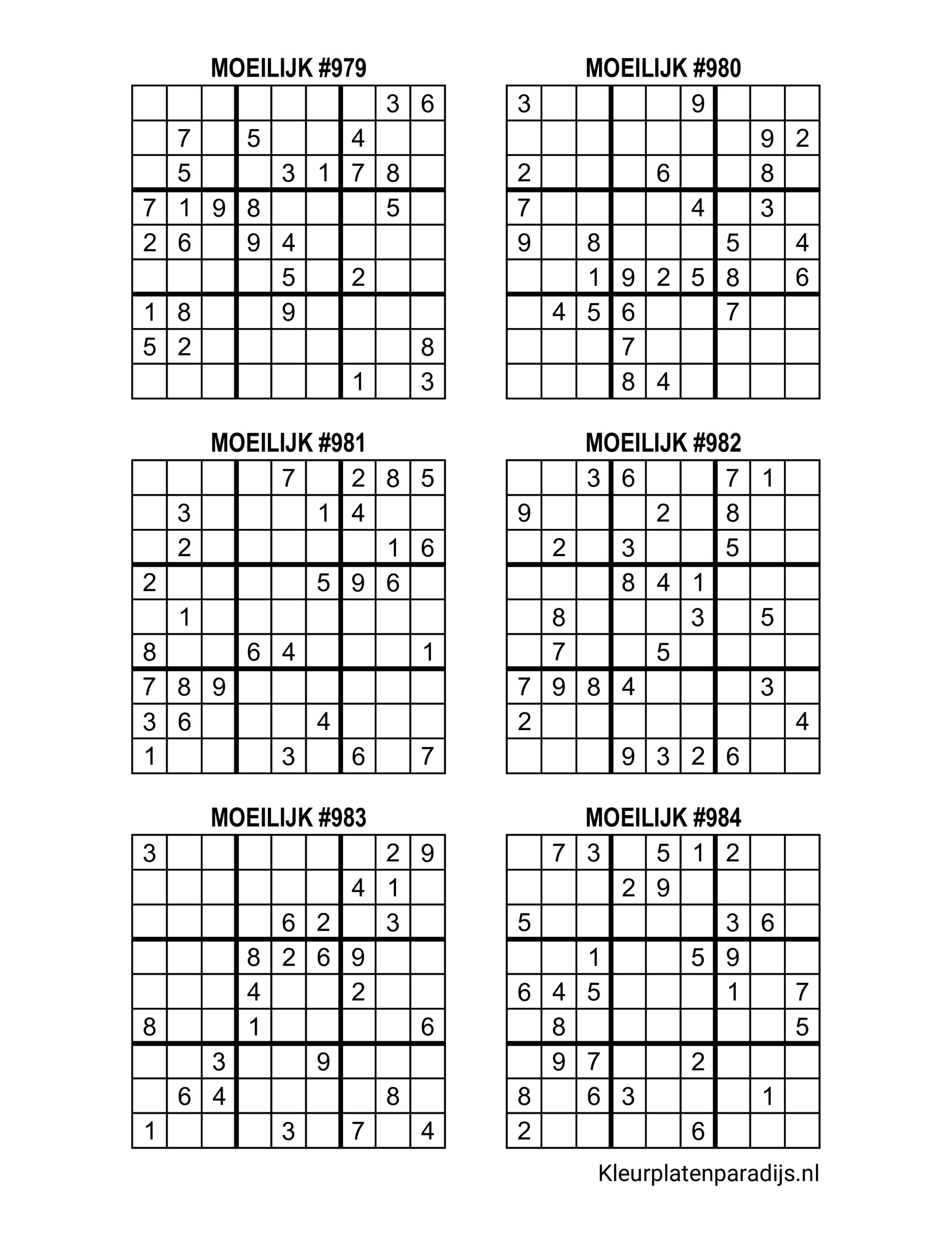 Sudoku Moeilijk 24