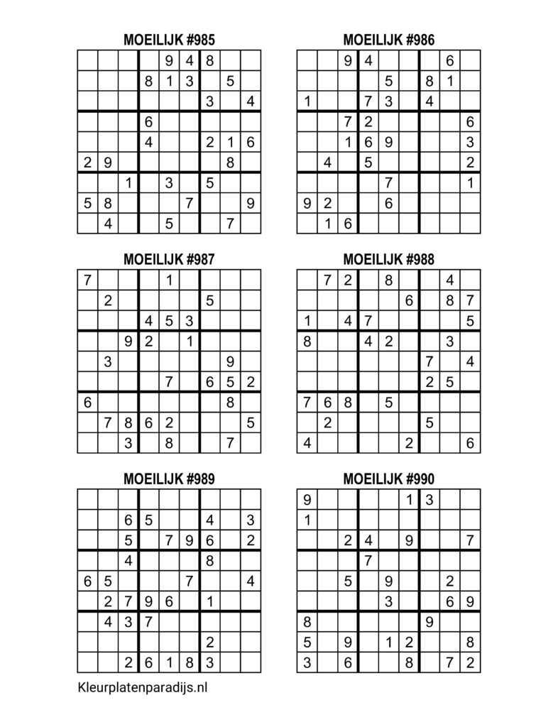 Sudoku Moeilijk 25