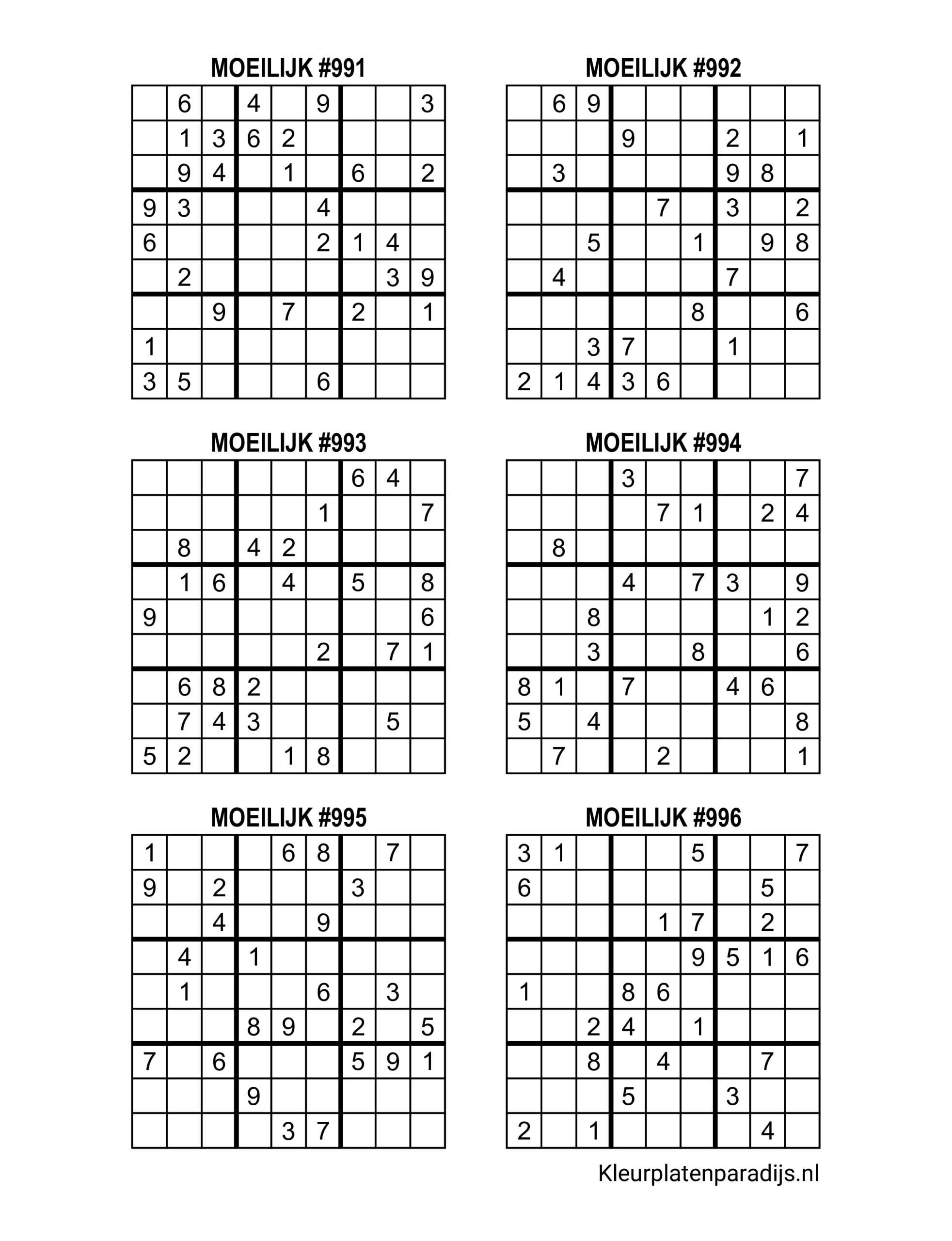 Sudoku Moeilijk 26