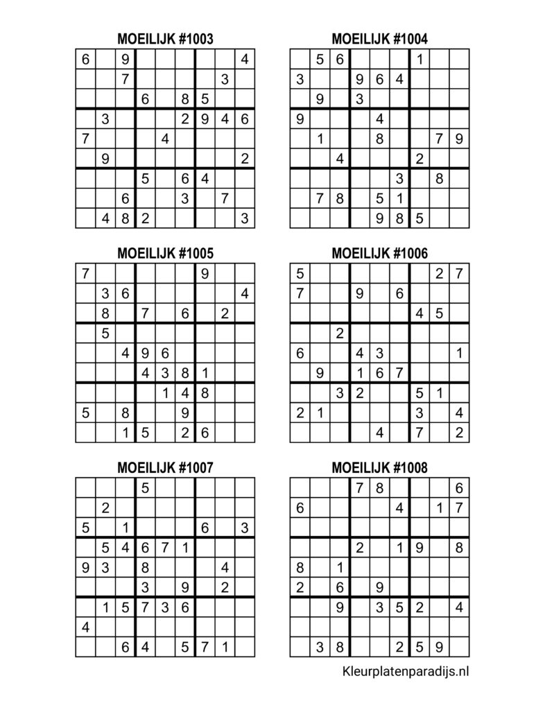 Sudoku Moeilijk 28