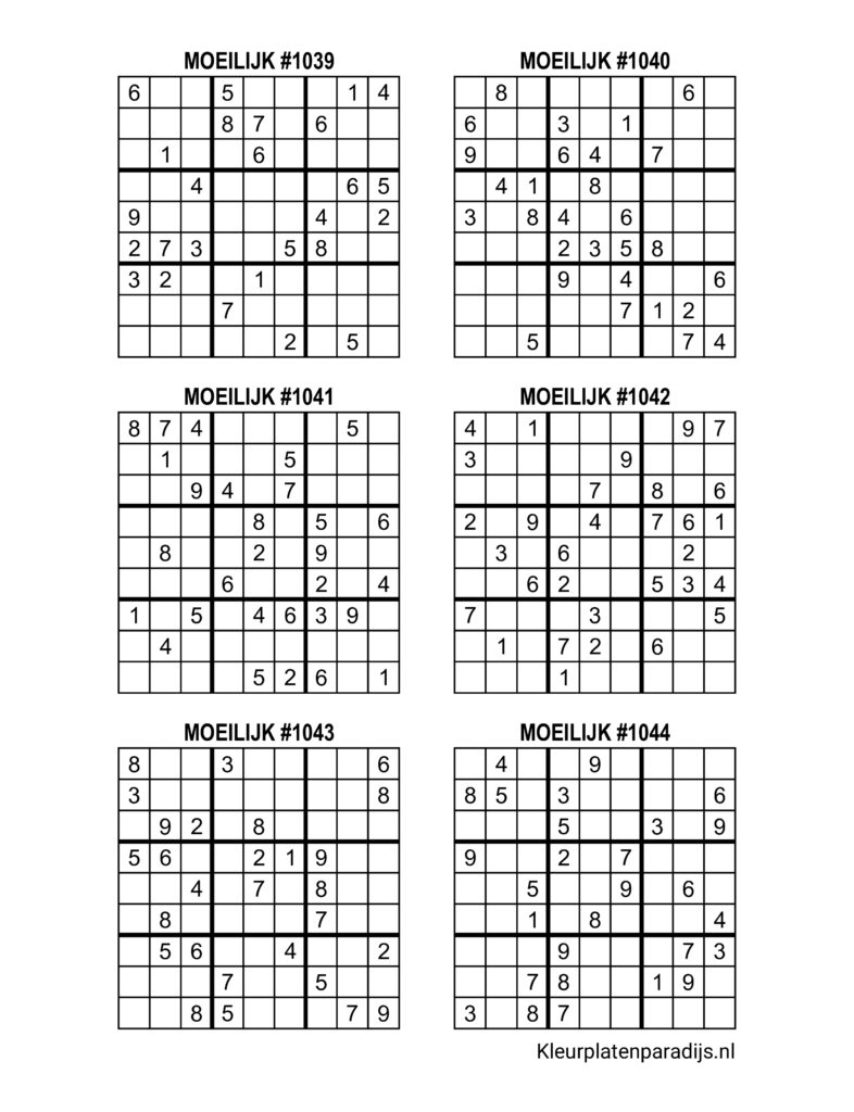 Sudoku Moeilijk 34