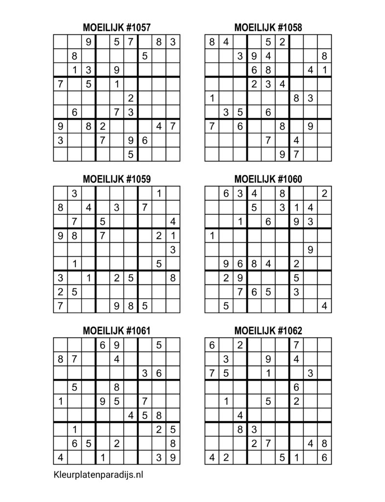 Sudoku Moeilijk 37 1