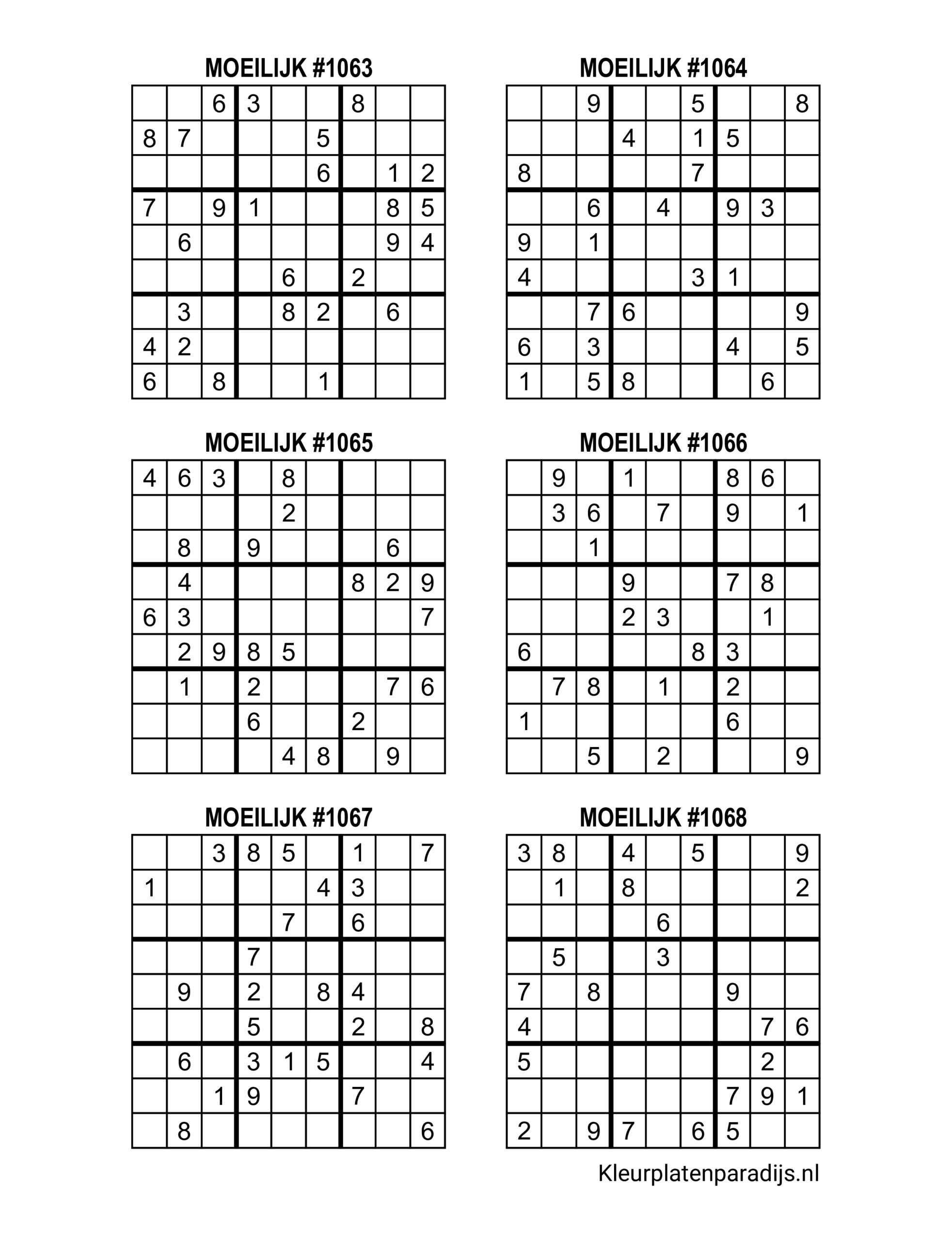 Sudoku Moeilijk 38 1