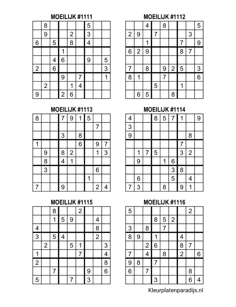 Sudoku Moeilijk 46 1