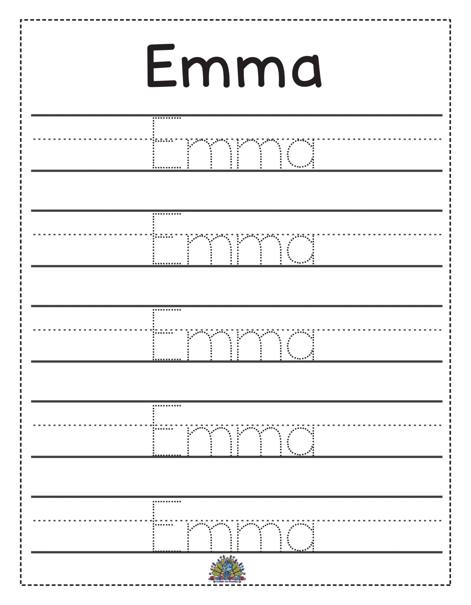 Emma worksheet 1 1 - Kleurplatenparadijs