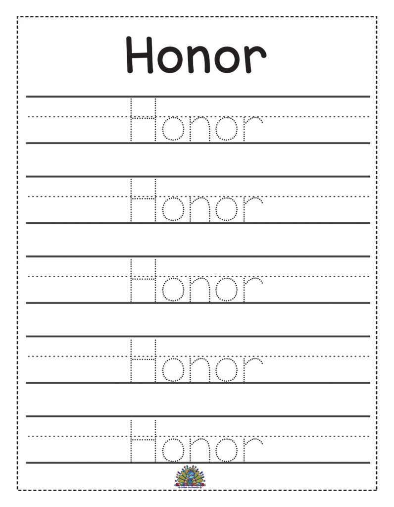 Honor worksheet 1