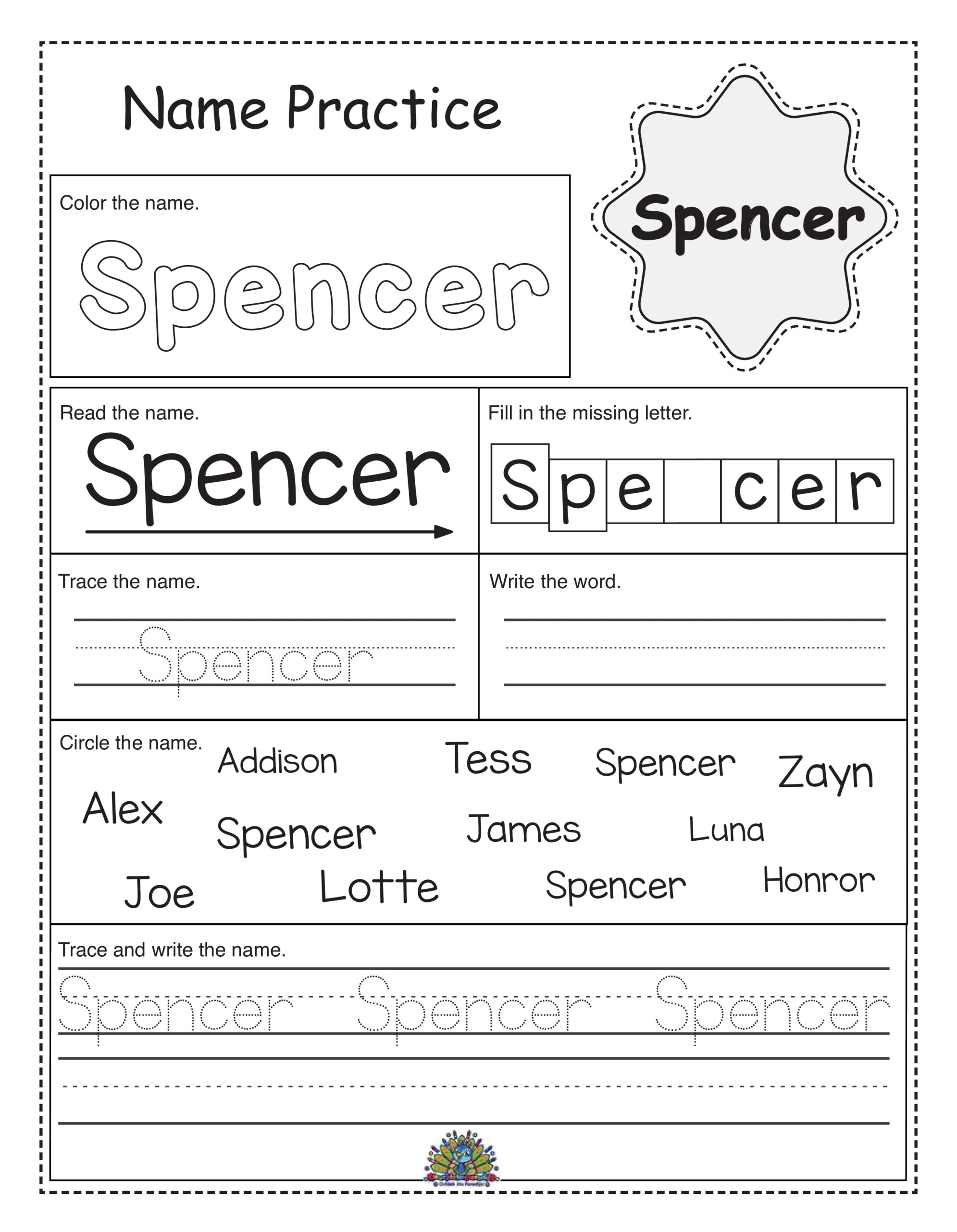 Spencer worksheet 2