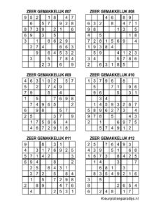 Sudoku Zeer Gemakkelijk 2 1