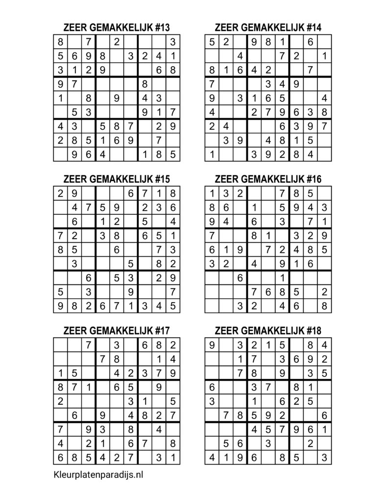 Sudoku Zeer Gemakkelijk 3 1