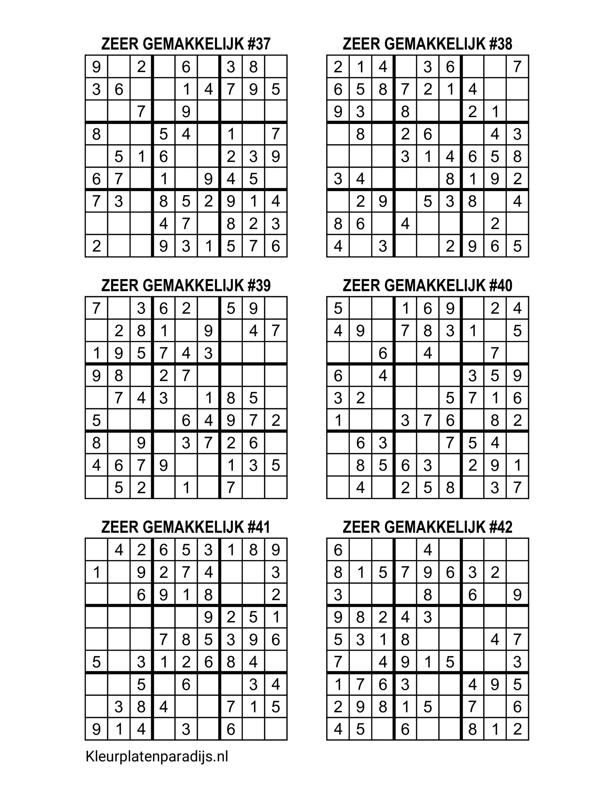Sudoku Zeer Gemakkelijk 7 1