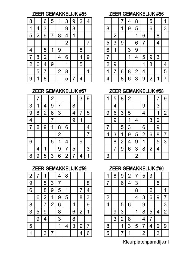 Sudoku Zeer Gemakkelijk 10 1