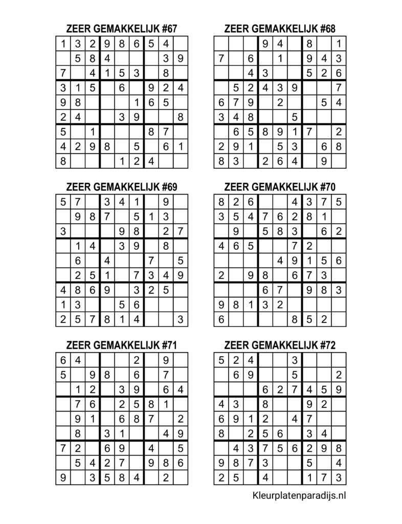Sudoku Zeer Gemakkelijk 12 1