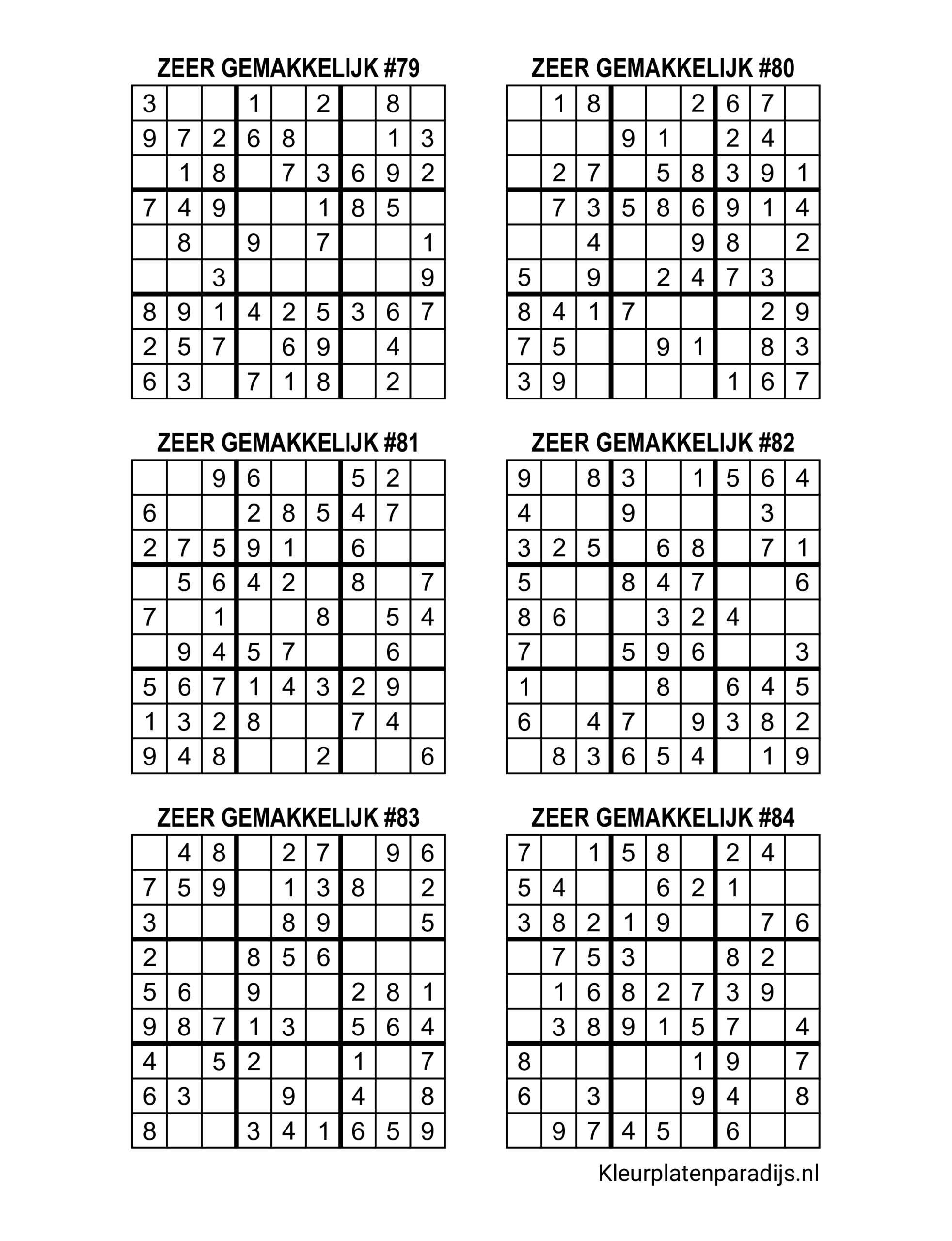 Sudoku Zeer Gemakkelijk 14 1
