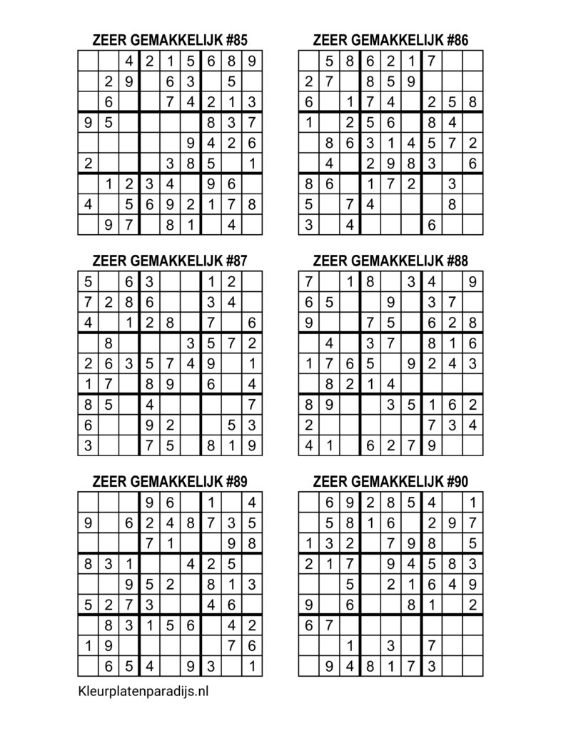 Sudoku Zeer Gemakkelijk 15 1