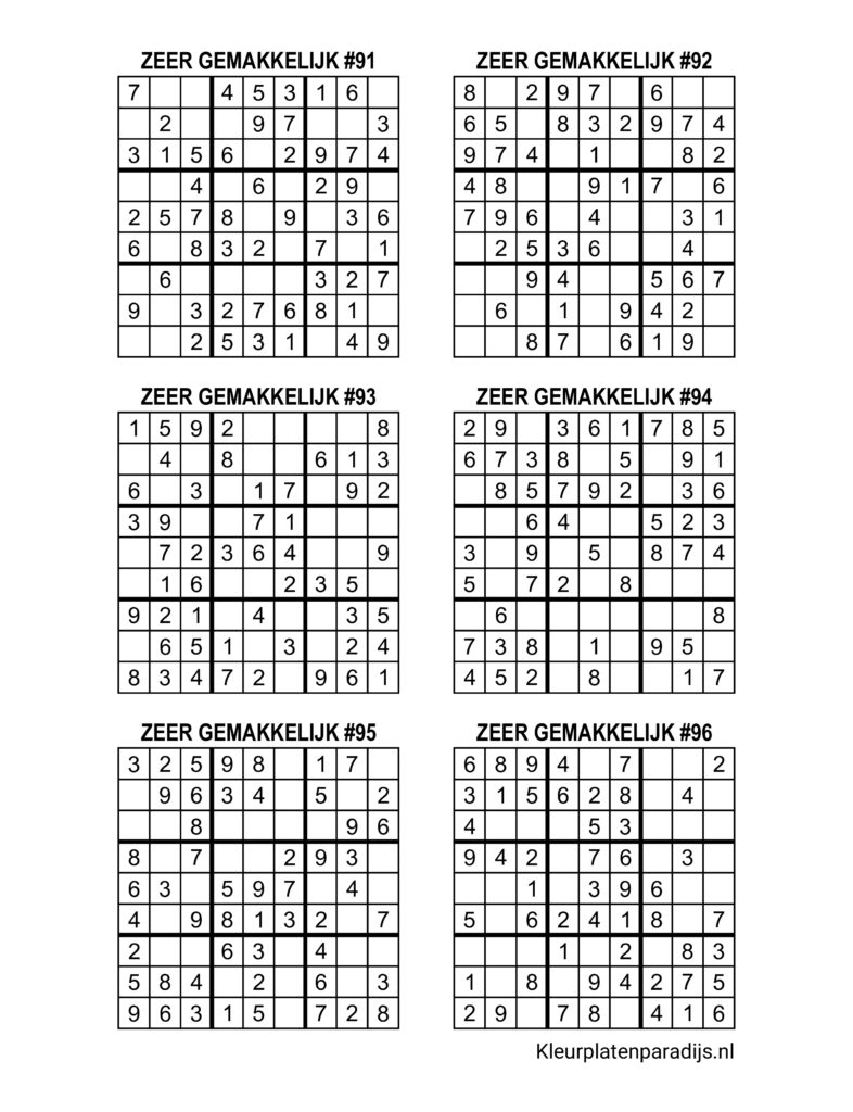 Sudoku Zeer Gemakkelijk 16