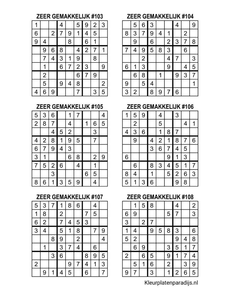 Sudoku Zeer Gemakkelijk 18