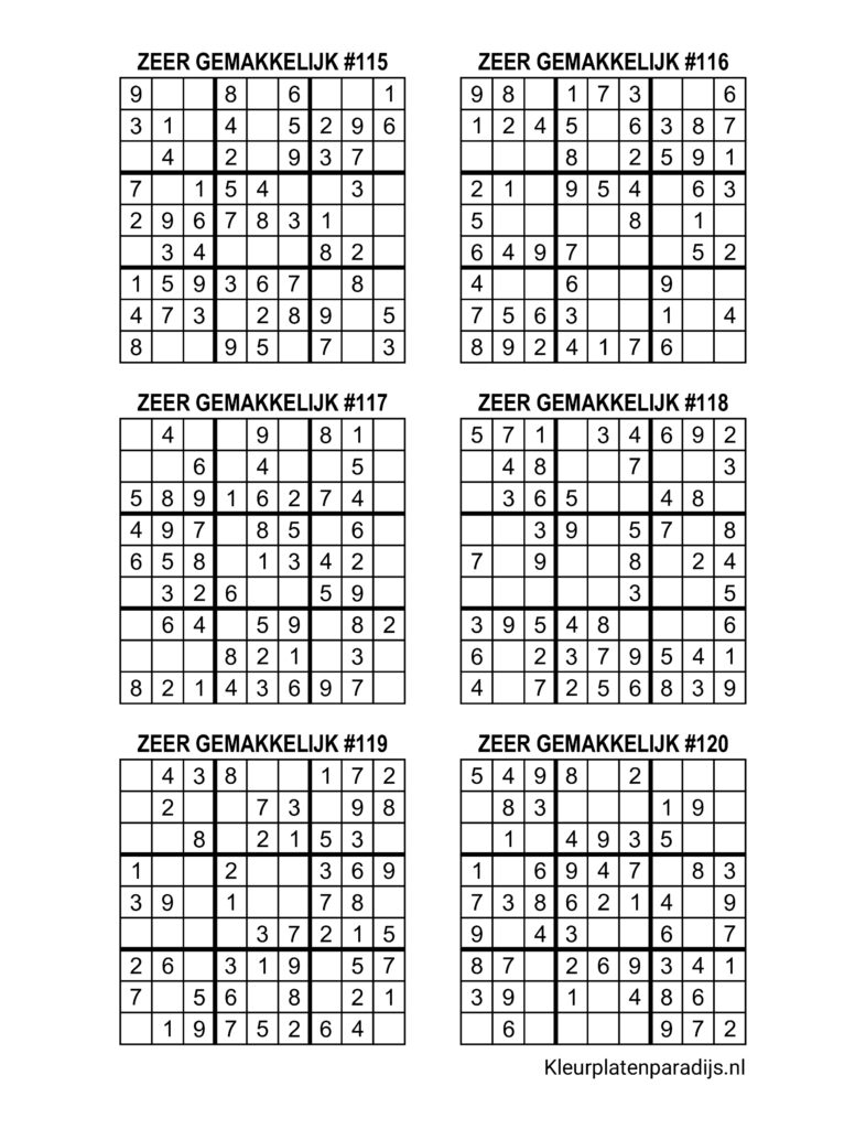 Sudoku Zeer Gemakkelijk 20