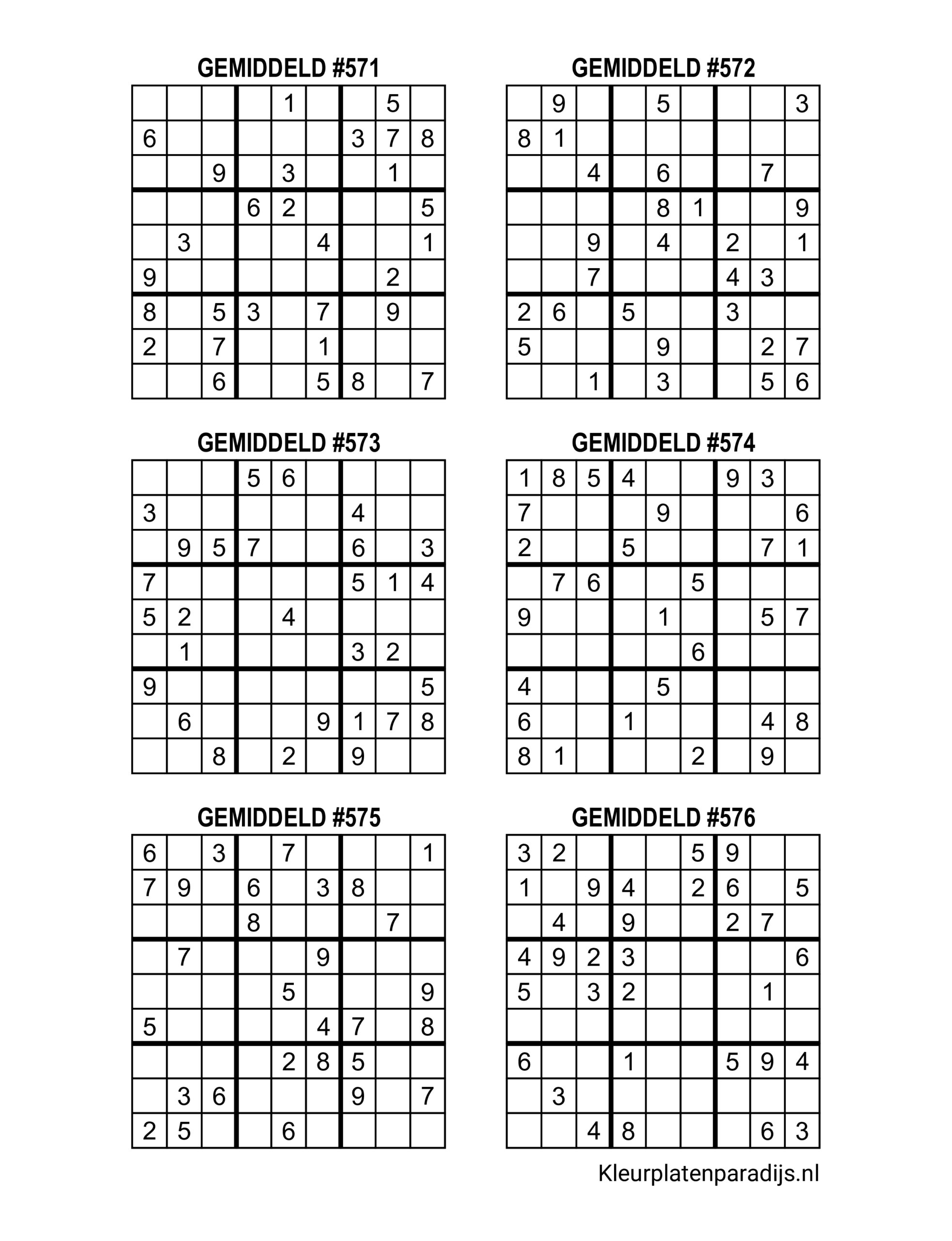 Sudoku Gemiddeld 2