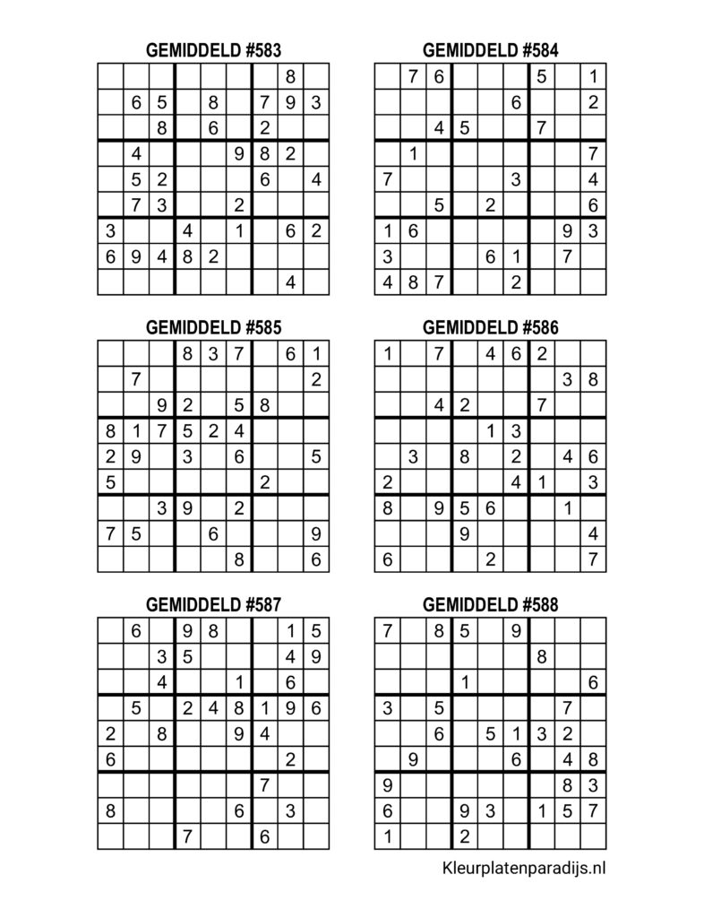 Sudoku Gemiddeld 4