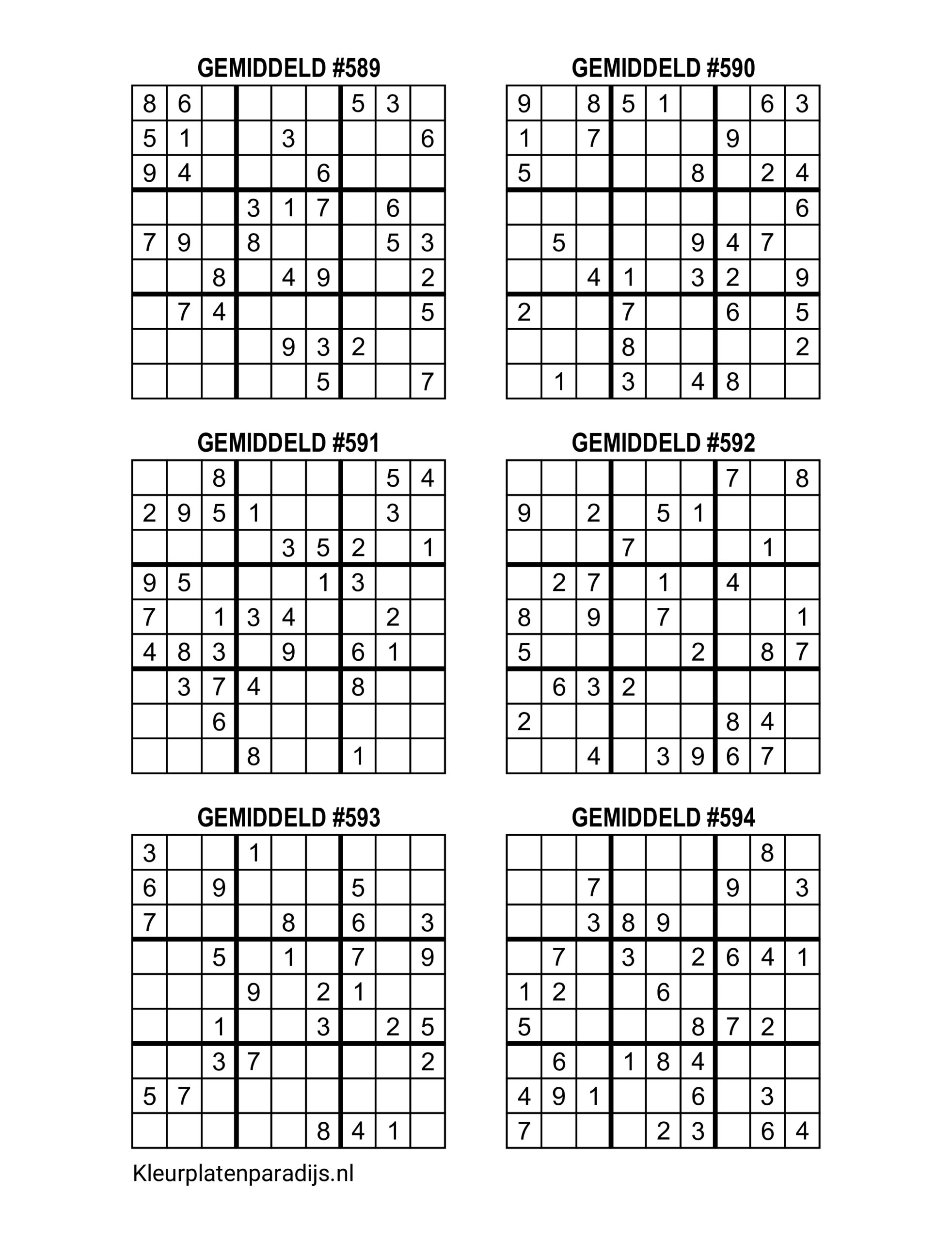 Sudoku Gemiddeld 5