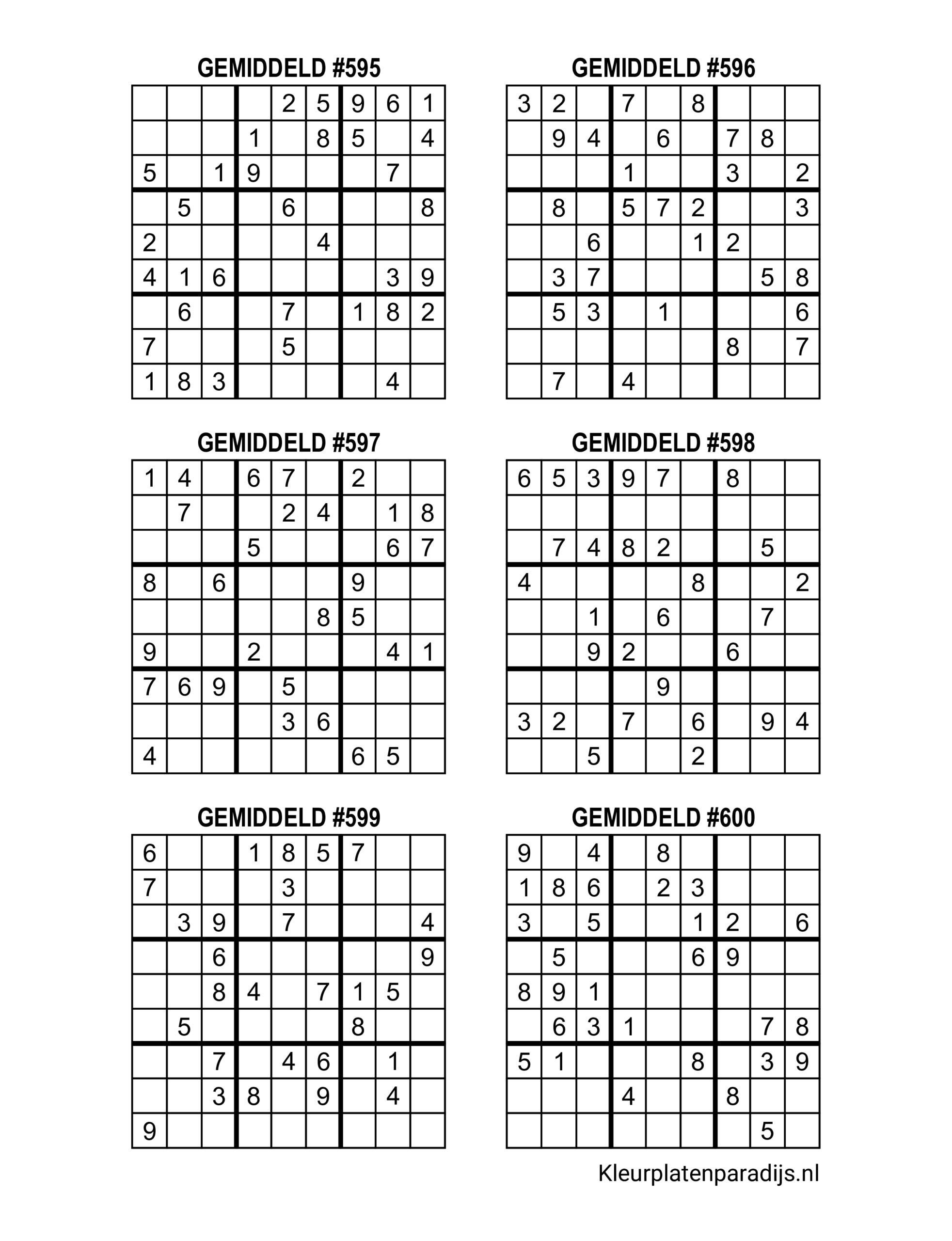 Sudoku Gemiddeld 6