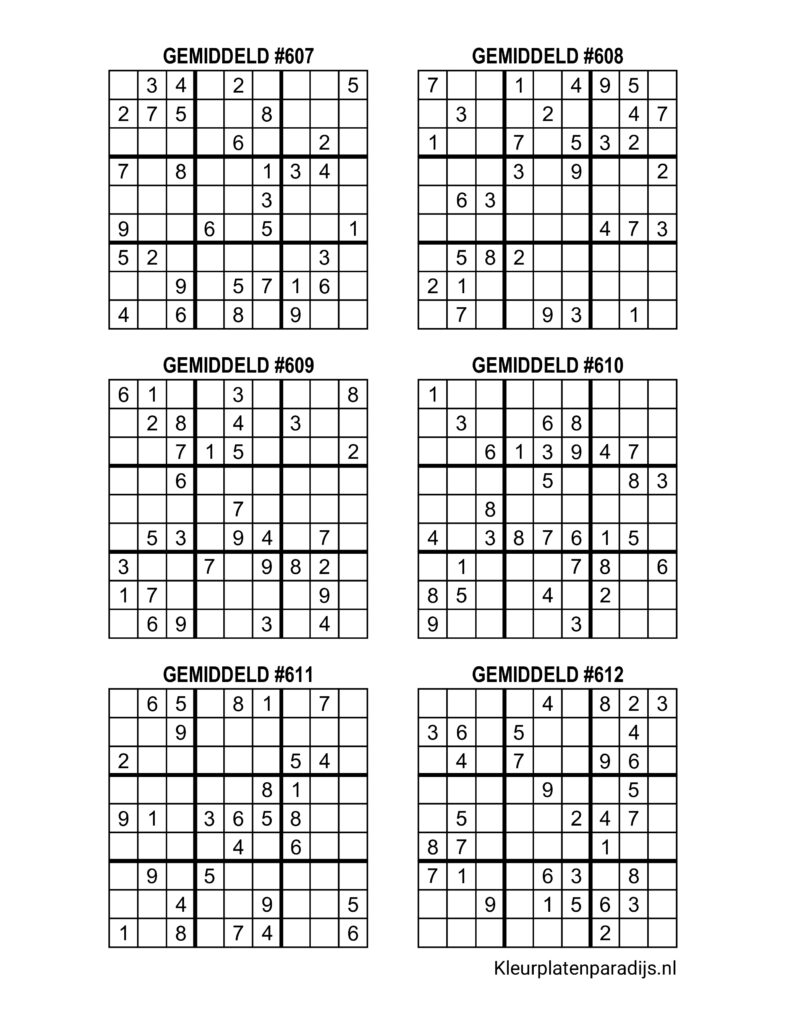 Sudoku Gemiddeld 8