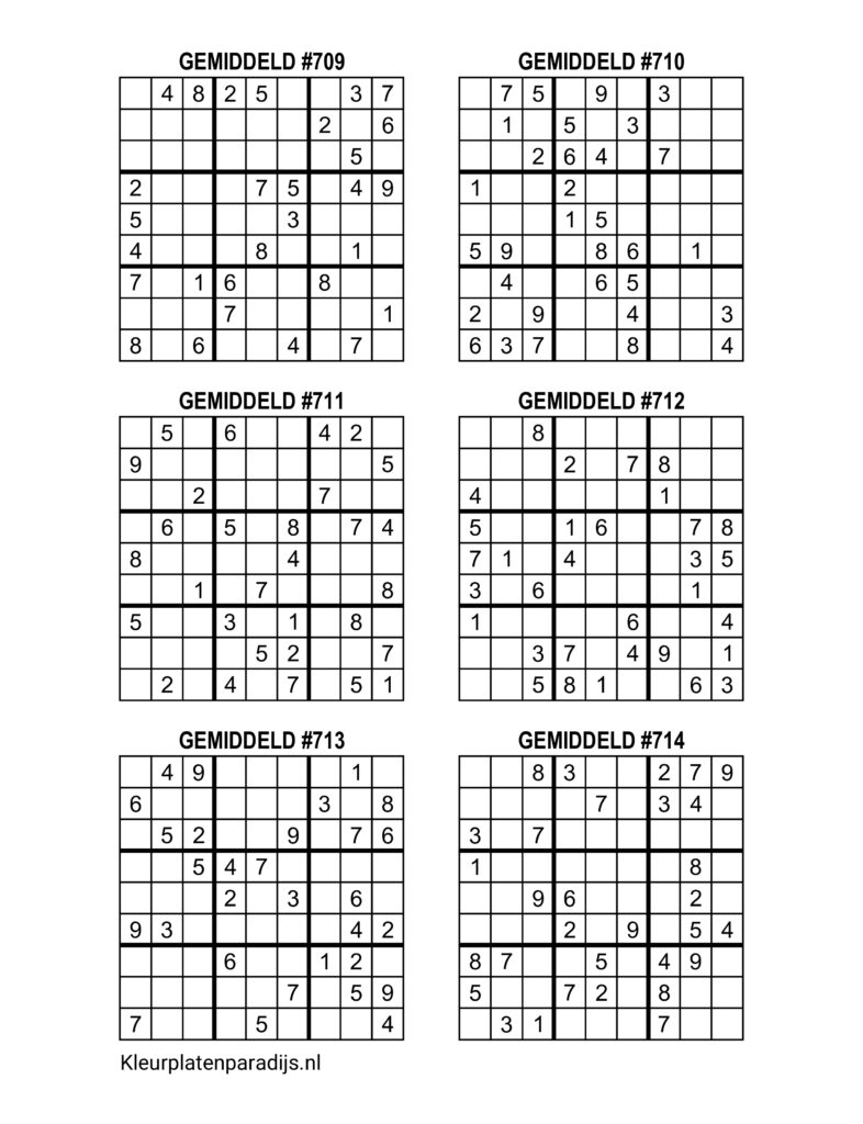 Sudoku Gemiddeld 25