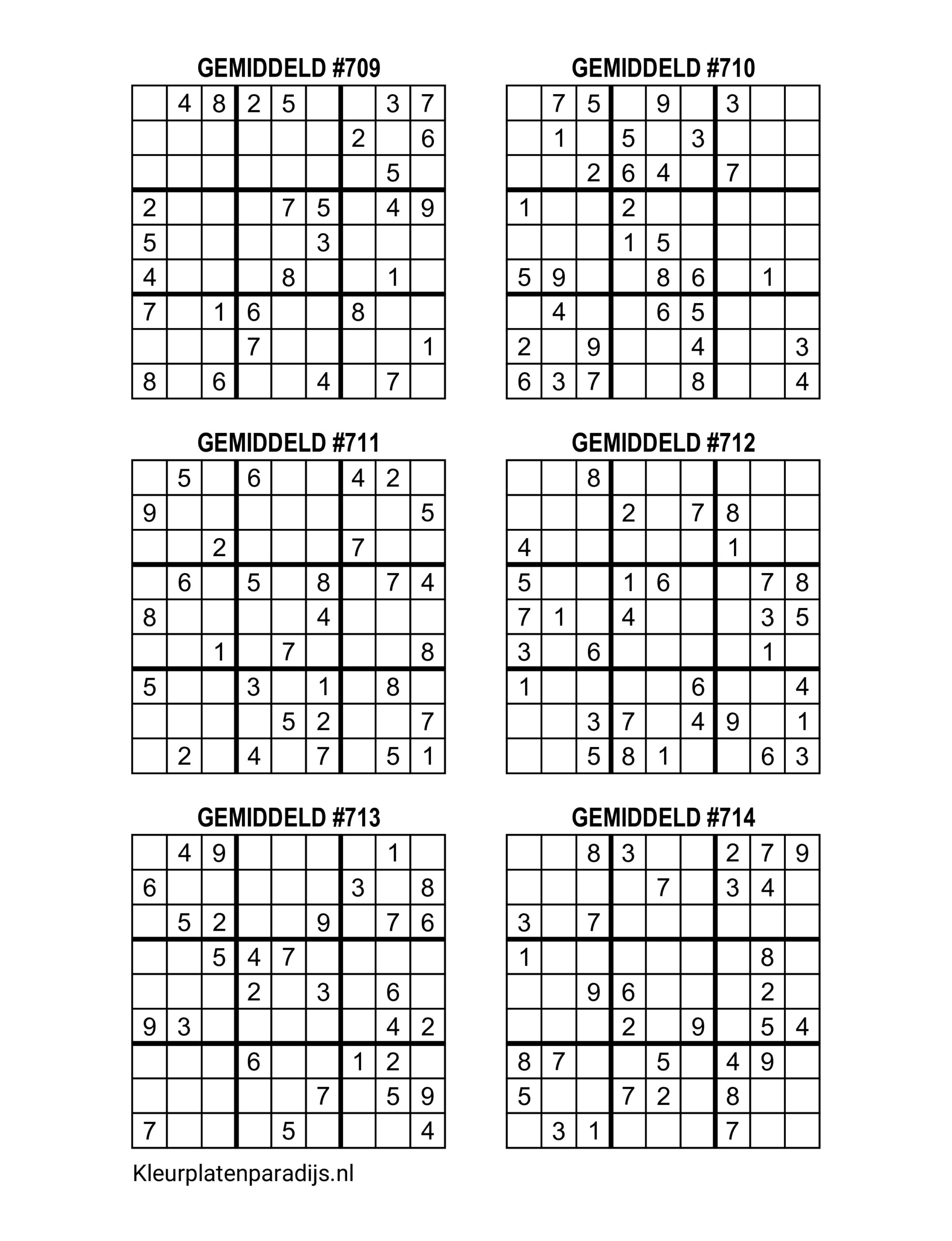 Sudoku Gemiddeld 25