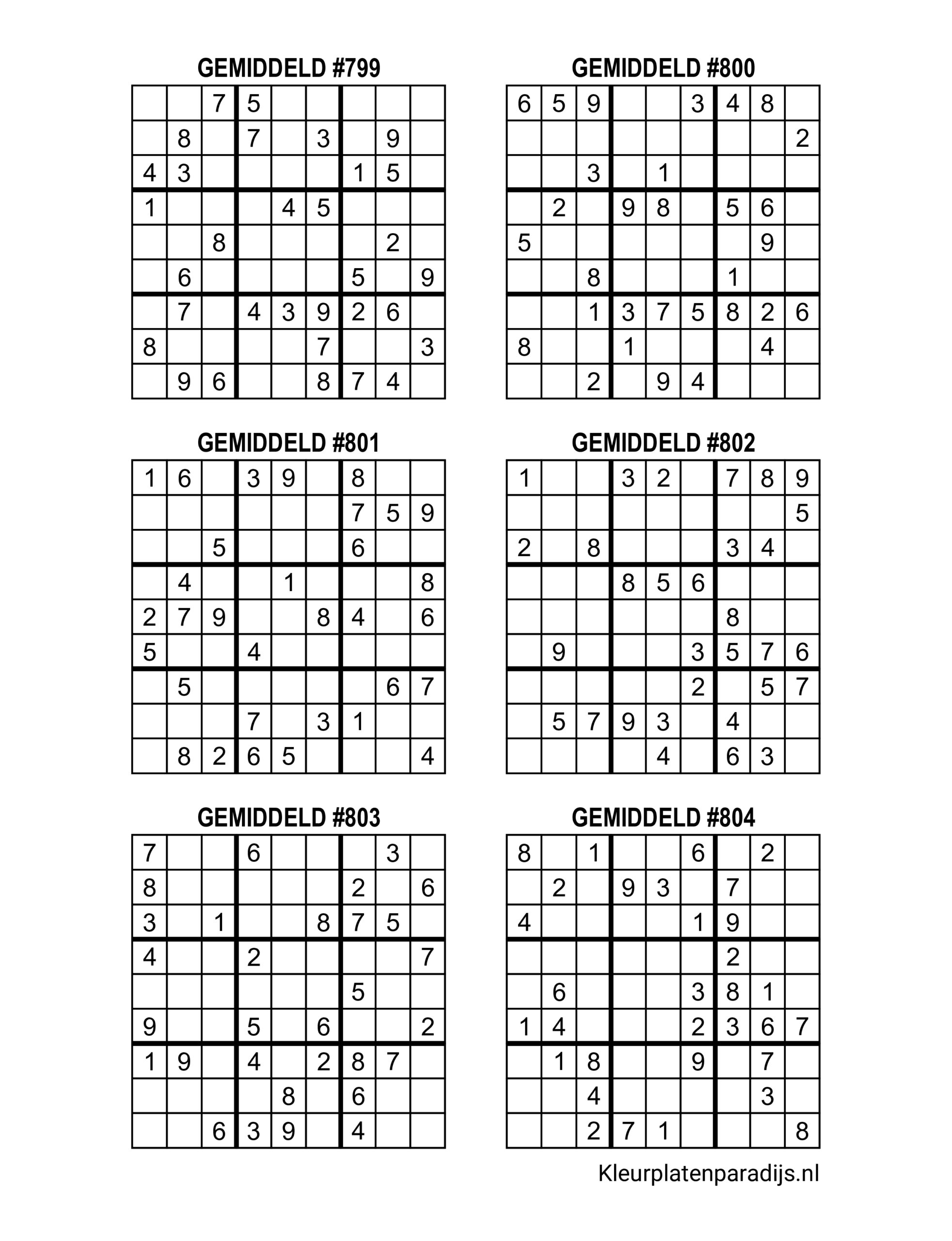 Sudoku Gemiddeld 40