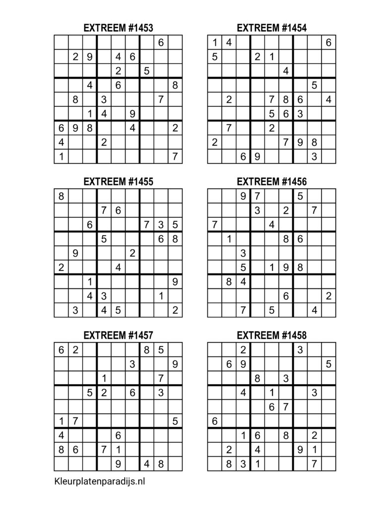 Sudoku Extreem 9