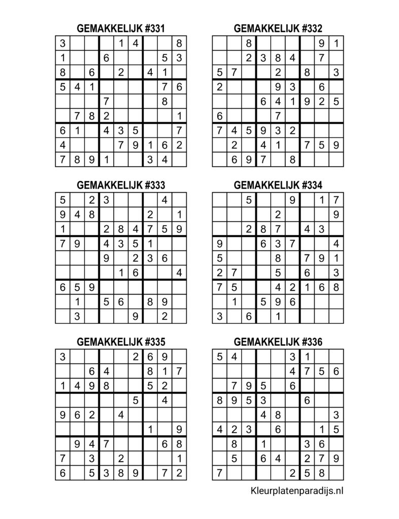 Sudoku Makkelijk 3