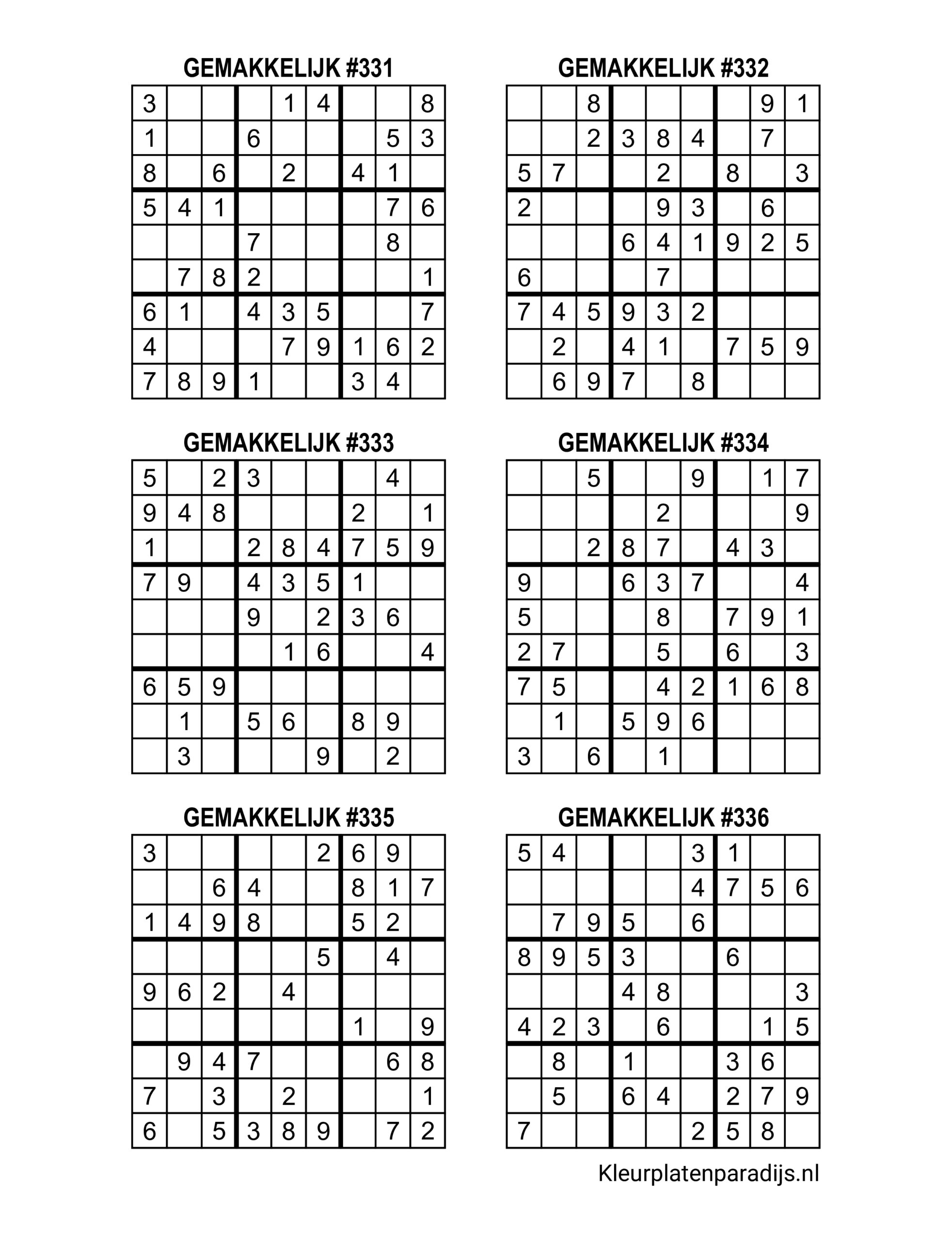 Sudoku Makkelijk 3