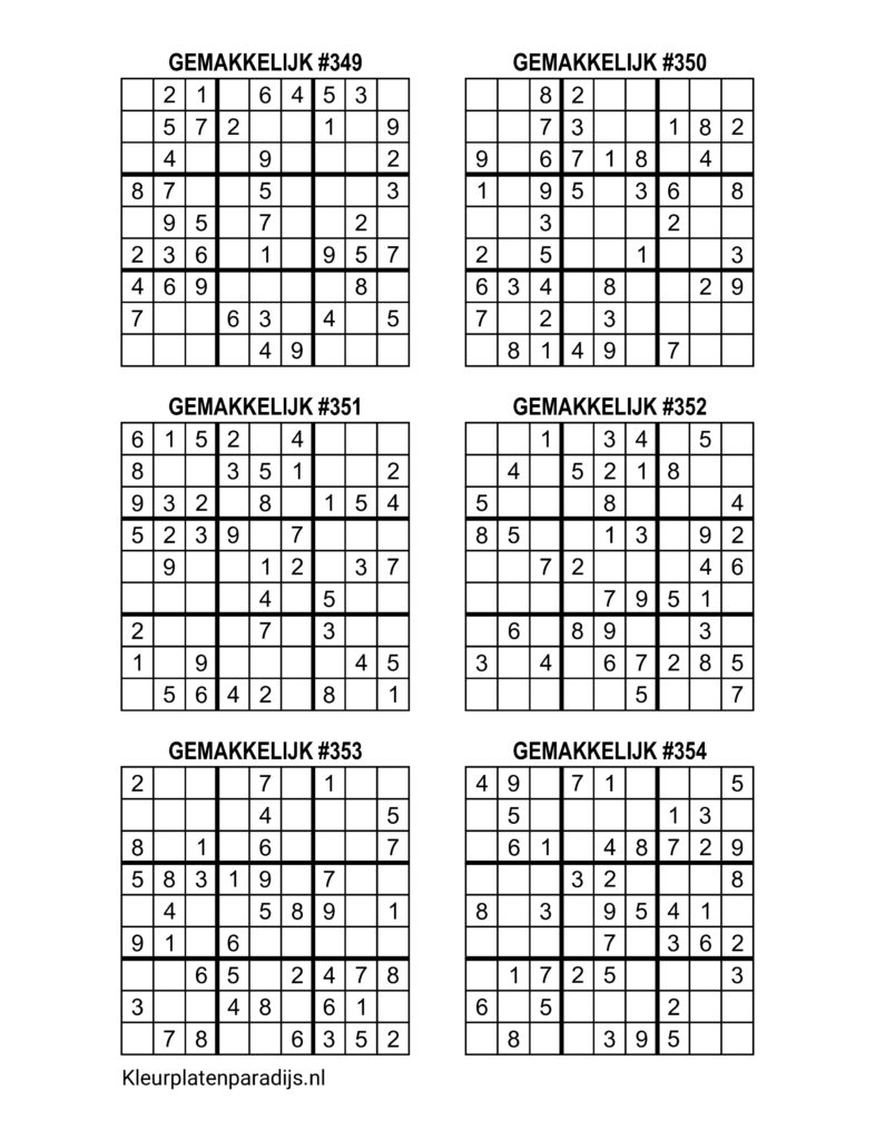 Sudoku Makkelijk 6