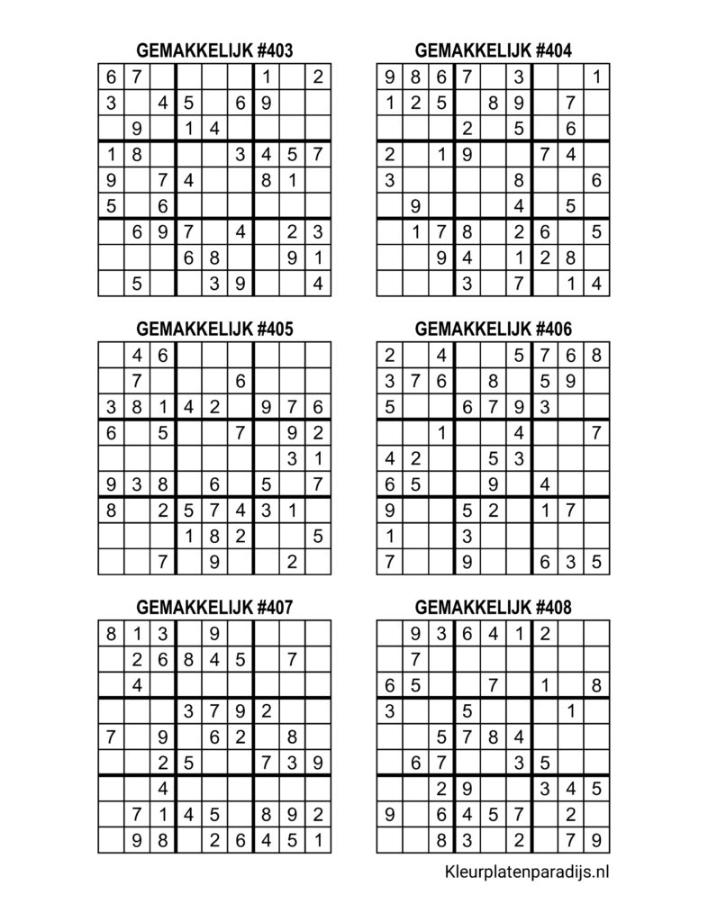 Sudoku Makkelijk 15