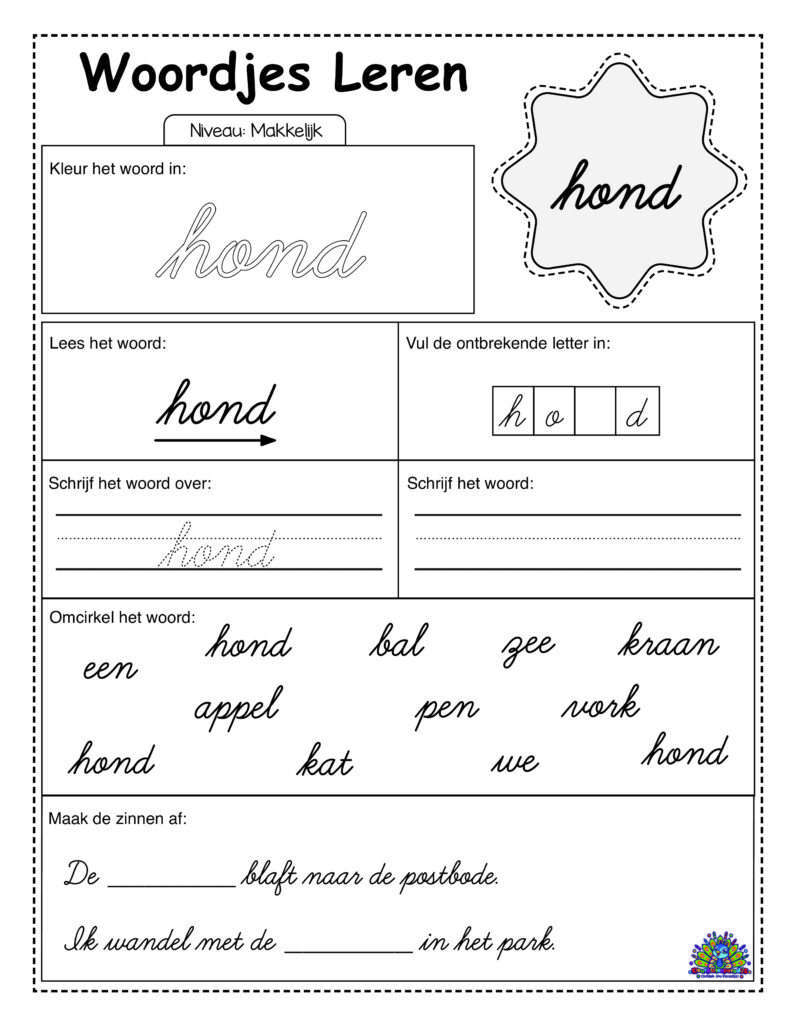 Easy Dutch 30 cursive worksheets 10