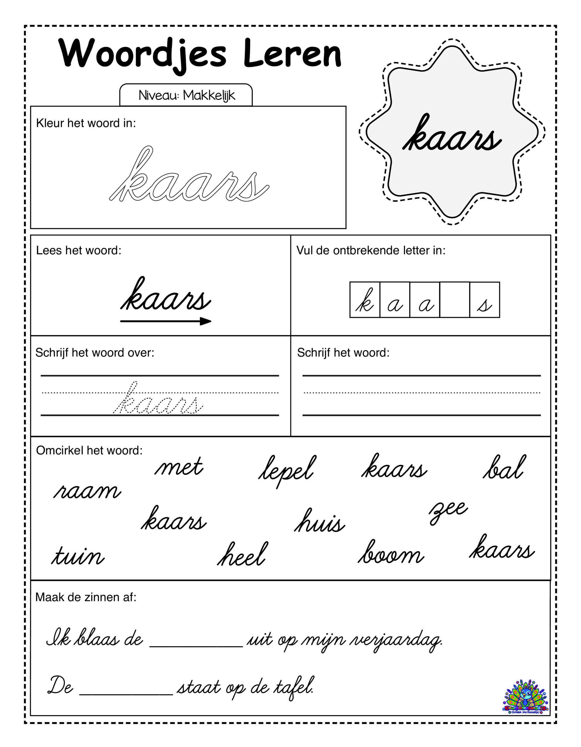 Easy Dutch 30 cursive worksheets 16