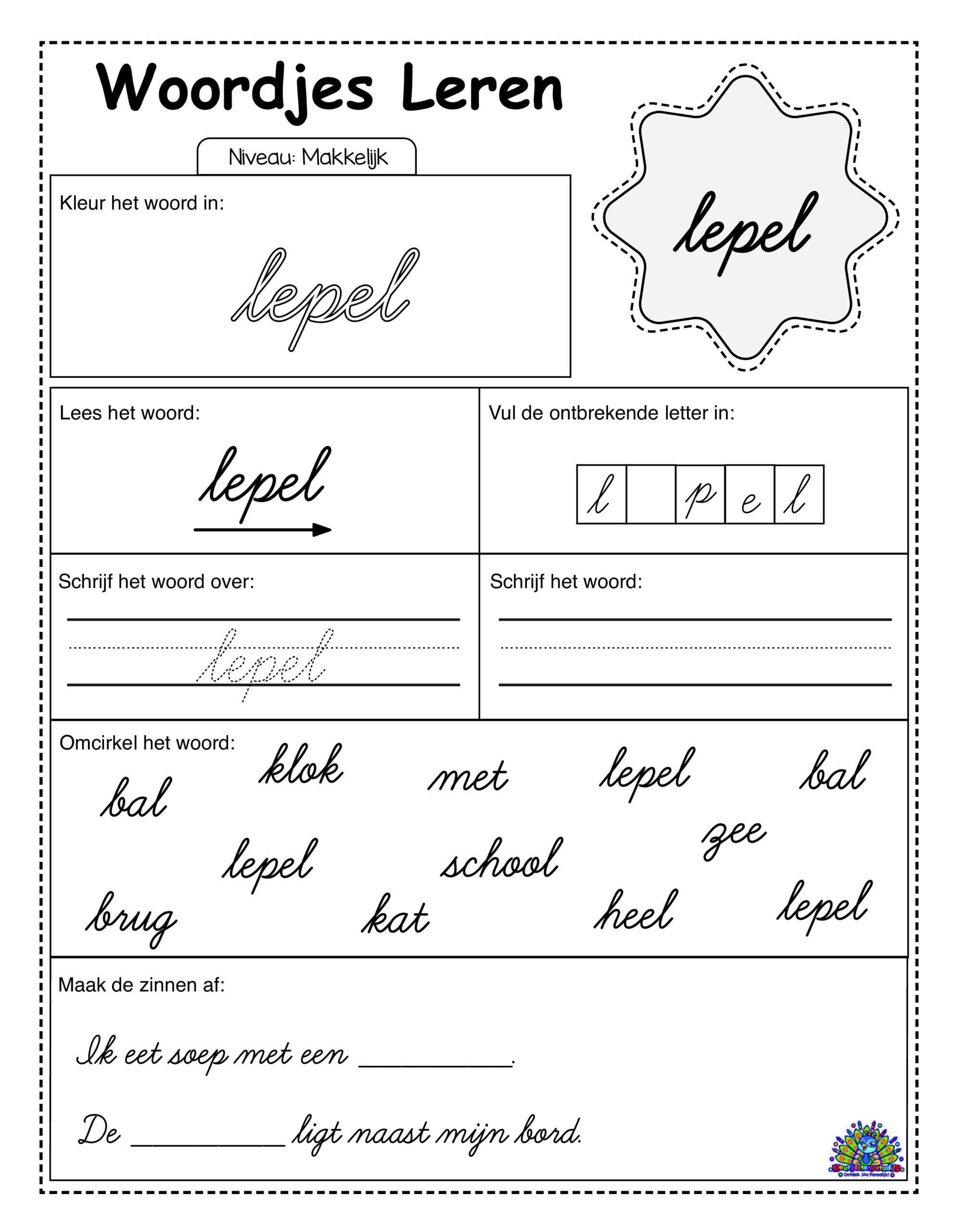 Easy Dutch 30 cursive worksheets 21