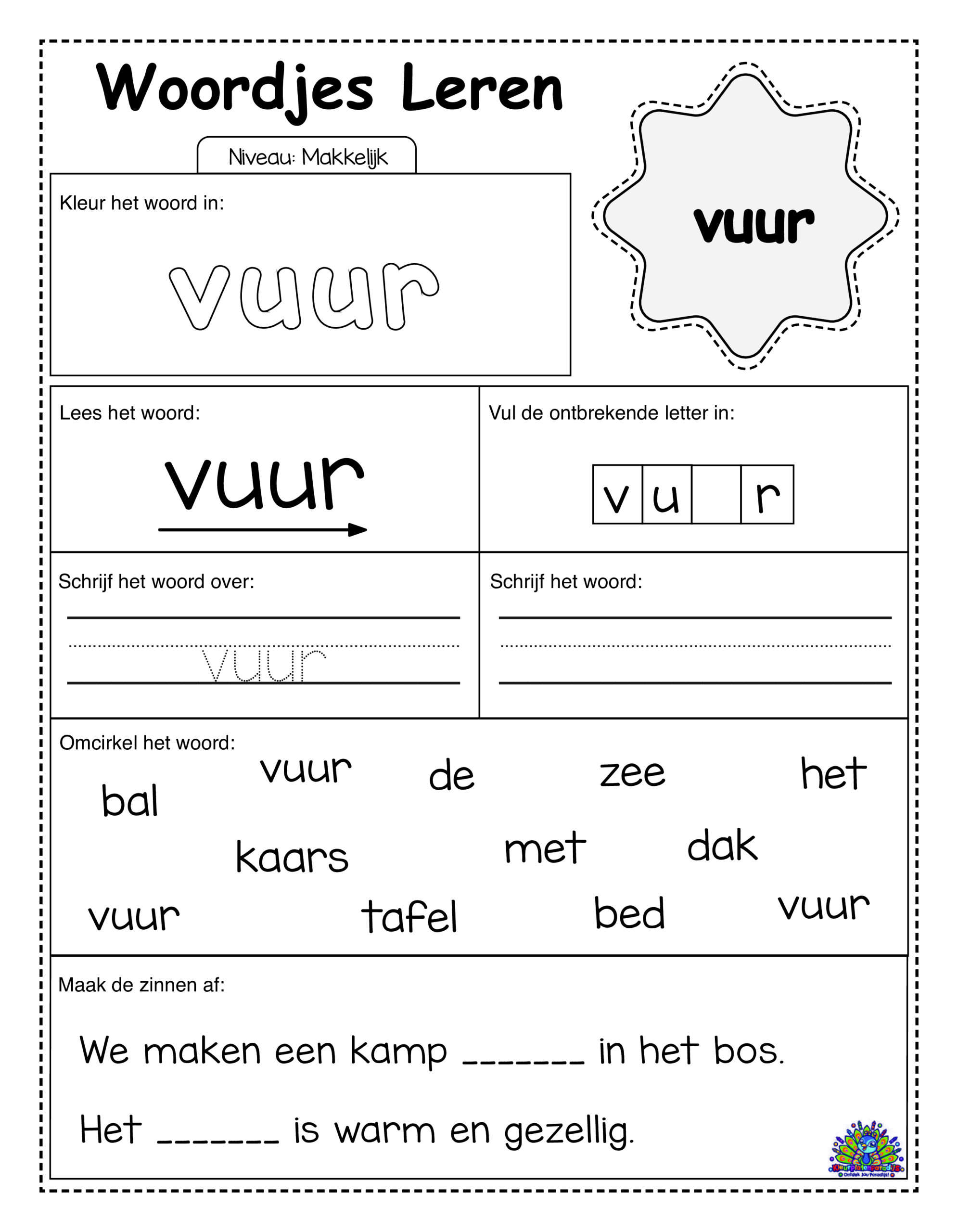 Easy Dutch 30 worksheets simple 15