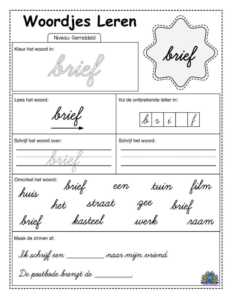 Average Dutch 40 cursive worksheets 4