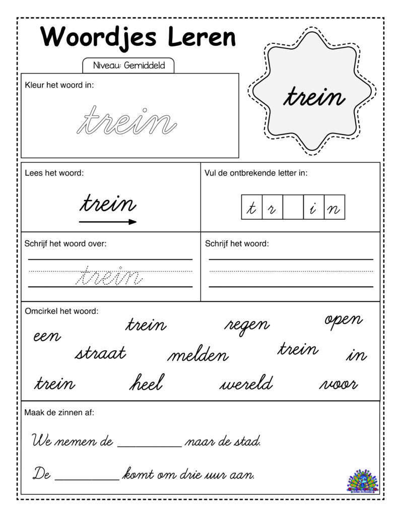 Average Dutch 40 cursive worksheets 6