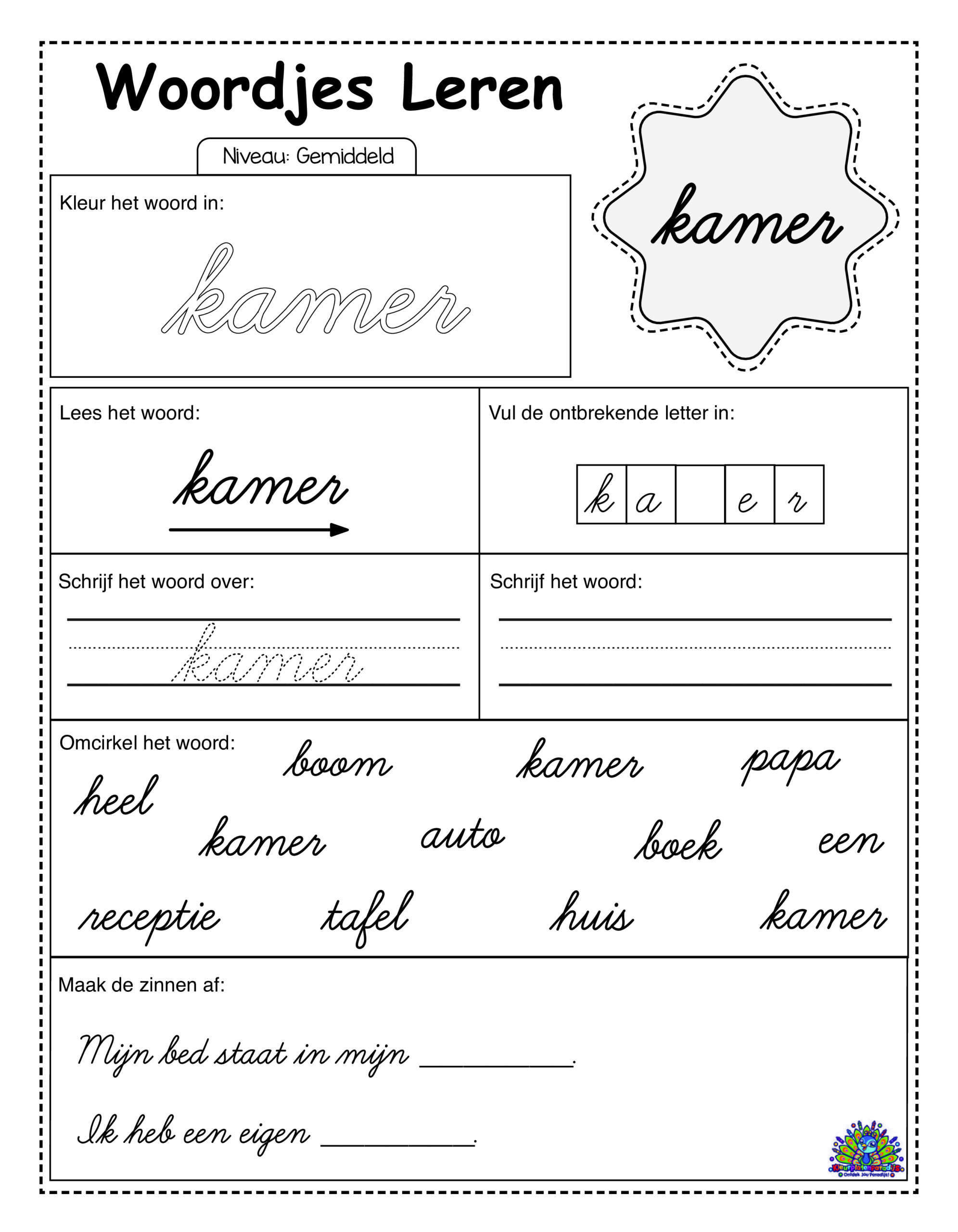 Average Dutch 40 cursive worksheets 7
